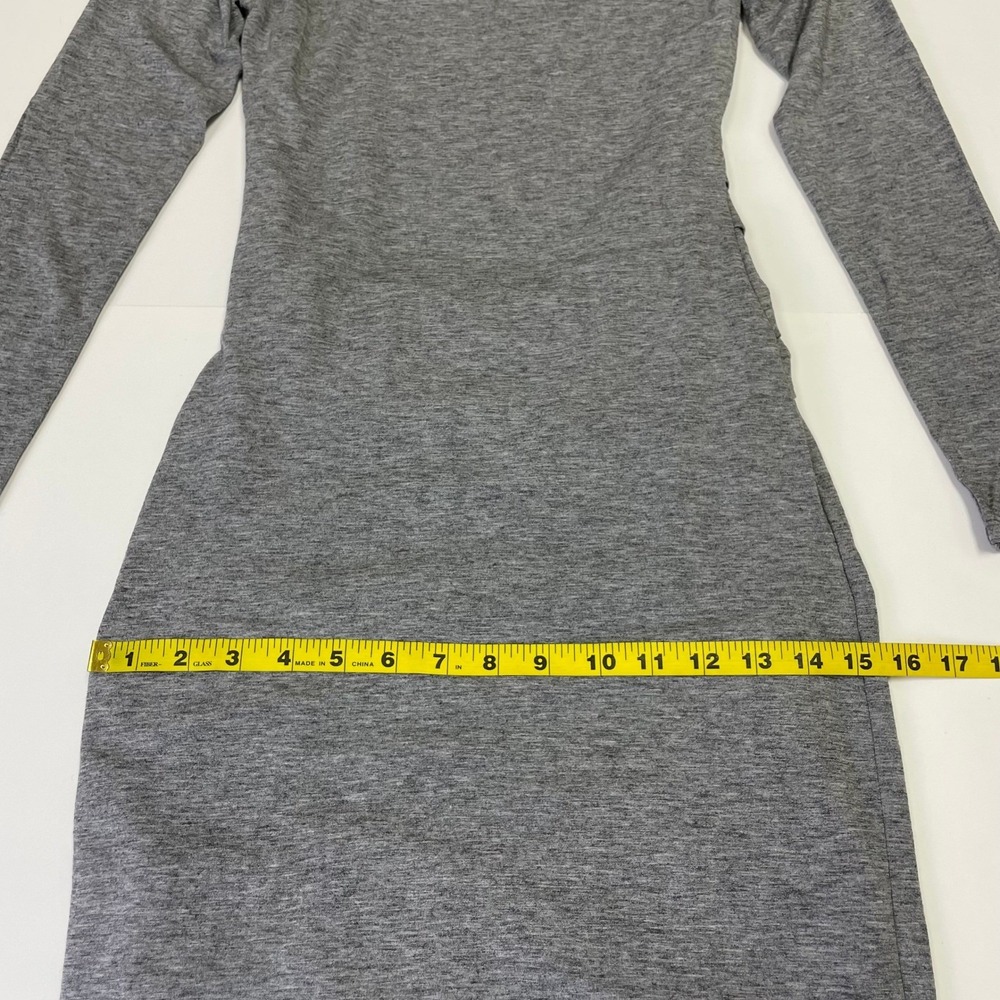NEW Reiss Sara Ruched Bodycon Dress XS Grey Cowl Neck Wool Blend BusinessCasual - Picture 14 of 16
